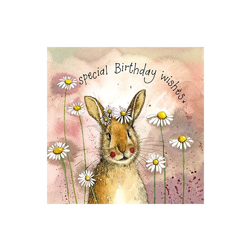 Alex Clark Art Special Birthday Wishes Rabbit and Daisies Foil