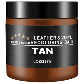STARTSO WORLD Leather Recoloring Balm, Tan Leather Repair Kit for Furniture, Leather Dye, Leather Color Restorer for Couches, Leather Couch Paint | Repair, Restore Faded & Scratched Leather