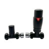 Oslo Black Straight Designer TRV Thermostatic Radiator & Towel Rail
