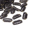 Honbay 50PCS 6-Teeth Black U-Shape Snap Clips for Hair Extensions