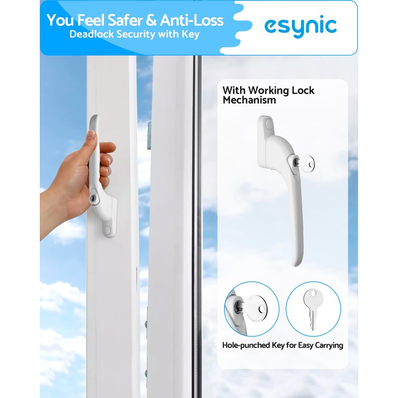 eSynic 4pack Universal Window Handles for UPVC with 5 Multi-Size