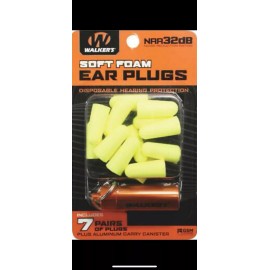 Walkers Foam Ear Plugs w/Aluminum Carry Canister, 7-Pairs Pink