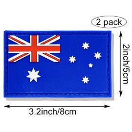 stidsds - Paquete de 2 parches de bandera de Australia, parches tácticos militares australianos, banderas de Australia, parches de cierre de de PVC para ropa, sombreros, mochilas, decoraciones