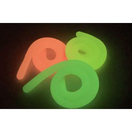 Curious Minds Busy Bags Set of 6 Glow in The Dark Stretchy Noodle Strings Fidget Toy - 14" Long, Not Sticky, Thick, Build Resistance for Strengthening Exercise, Pull, Stretchy, Fiddle, Sensory