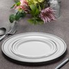 SETUP [60 Piece Combo Silver Trim Plastic Plates - Premium