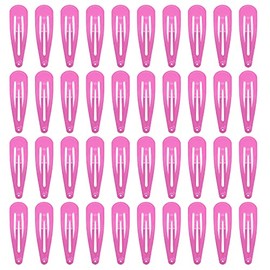Pack of 40 Hair Clips Girls 5 cm Metal Snap Hair Clips for Women Hair Accessories (Pink)