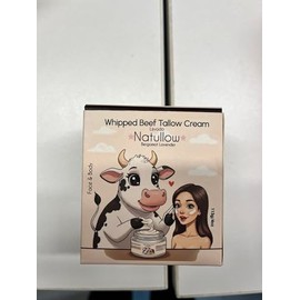 Lijvodo NATULLOW Beef Tallow for Skin, Grass-Fed Beef Tallow Face Moisturizer & Body Lotion, Whipped Tallow Balm for Soft, Smooth Skin, sebo de res para la cara (4 oz, Bergamot Lavender)