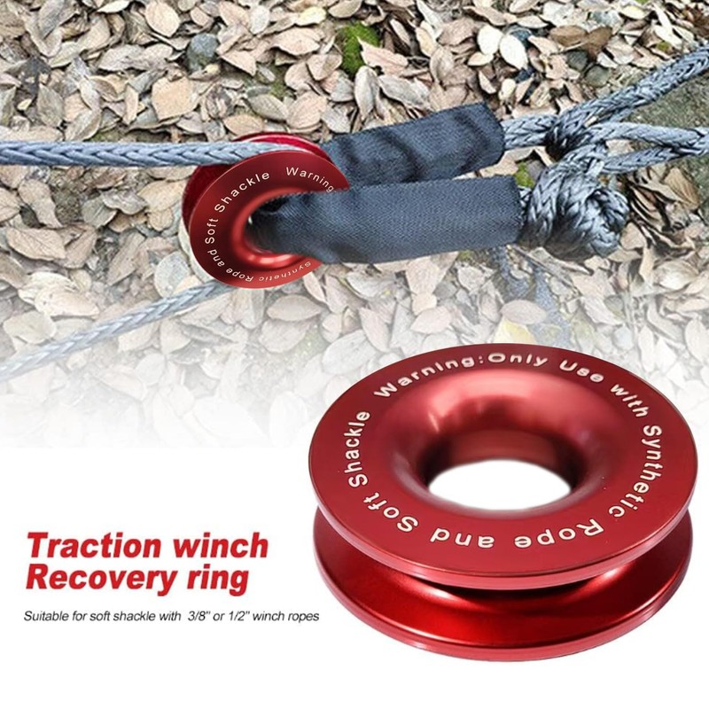 Recovery Snatch Ring Block Snatch Pulley 41000lbs Soft Shackle Winch