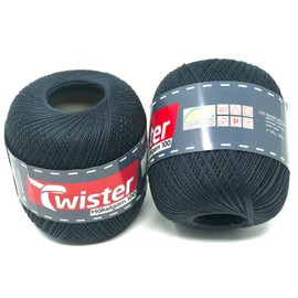 Twister Crochet Yarn Anthracite Hand Knitting Yarn Cotton Yarn 2 x 100 g