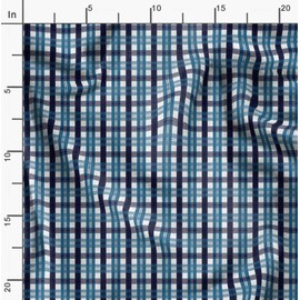 Soimoi Blue Cotton Cambric Fabric Gingham Check Fabric Prints by Yard 42 Inch Wide