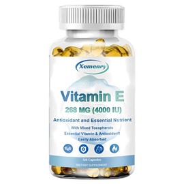 Vitamin E 4000IU 268mg Capsule - Supports skin health anti-aging antioxidant effect, 1 piece, 120 tablets / 비타민 E 4000IU 268mg 캡슐 - 피부 건강 노화 방지 항산화 효과 지원, 1개, 120정
