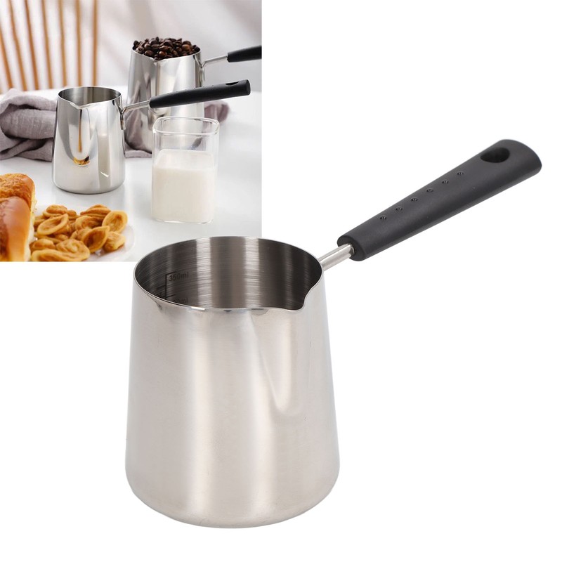 Coffee Milk Frothing Pitcher Cup 304 Stainless Steel Long Handle
