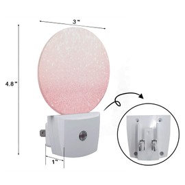 Axayaz Pink Glitter Night Light Gold Rose Sparkle Bling Bokeh Blur Plug in Night Lamp Auto Sensor Energy Efficient Dusk to Dawn LED Home Decor