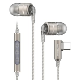 Soundmagic E80D - In Ear Isolating USB-C High Definition Earphones with Integrated DAC and Microphone for Apple and Android Devices - Gunmetal