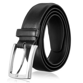 KM Legend Men's Genuine Leather Dress Belt with Premium Quality - Classic & Fashion Design for Work Business and Casual (eBlack, 38)