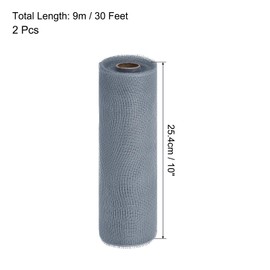 MECCANIXITY 2 Rolls Burlap Mesh 10 Inch x 30 Feet PP Decorative Mesh Ribbon Mesh Wrapping Ribbon for Christmas Wreath Party Decoration DIY Crafts Swags (Grey)