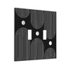 Black White Boho 2 Gang Toggle Light Switch Cover Double