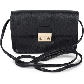styleBREAKER Damen Crossbody Clutch in Schlangen Optik, Umhängetasche, Schultertasche, Tasche 02012296, Farbe:Schwarz