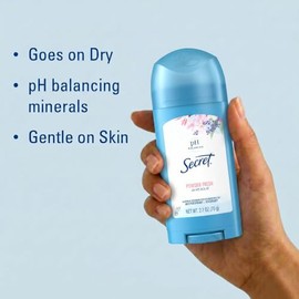 Secret Antitranspirante y desodorante para mujer, protección contra el sudor y el olor las 24 horas, protección equilibrada de PH, suave con la piel, 