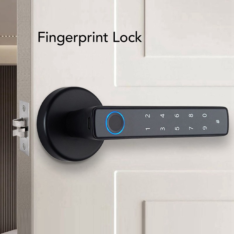 Fingerprint Lock Emergency Charging Low Battery Reminder Accurate Smart Door