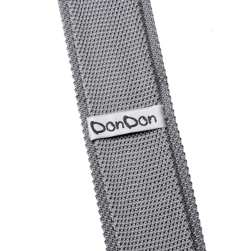 DonDon Men's Knit Tie handmade Light Grey