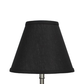 FenchelShades.com Lampshade 5" Top Diameter x 10" Bottom Diameter x 8" Slant Height with Clip-On Attachment for Standard Edison-Style Lightbulb (Designer Linen Black)