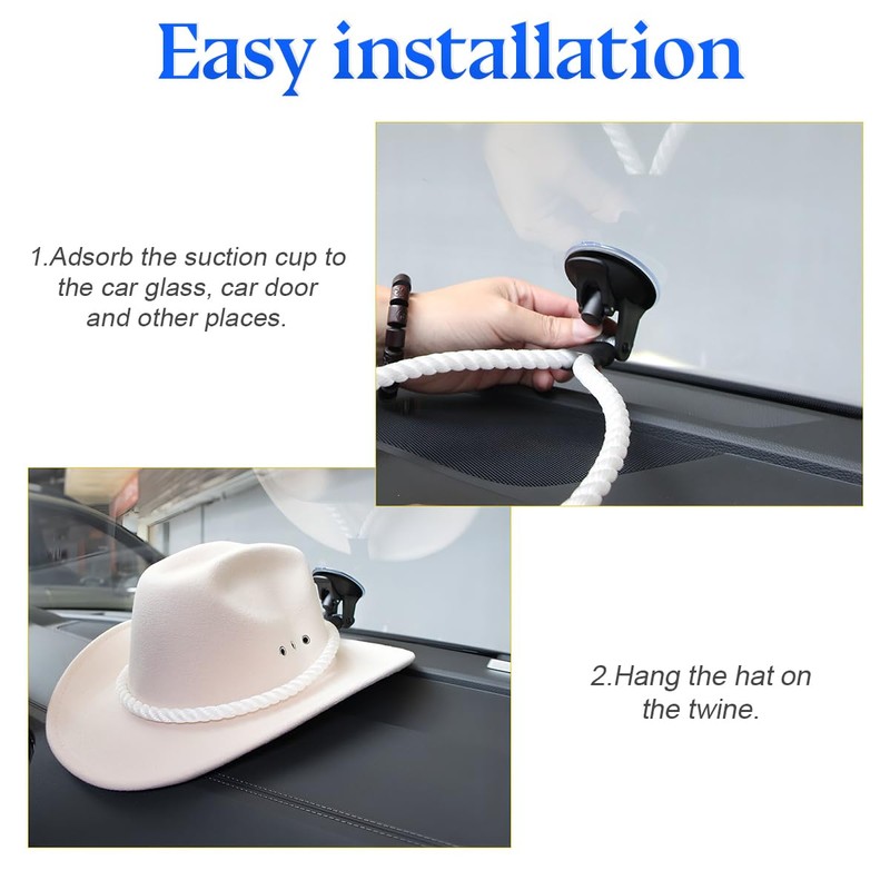 zipelo Hat Mounts for Car, Cowboy Hat Holder Rack with