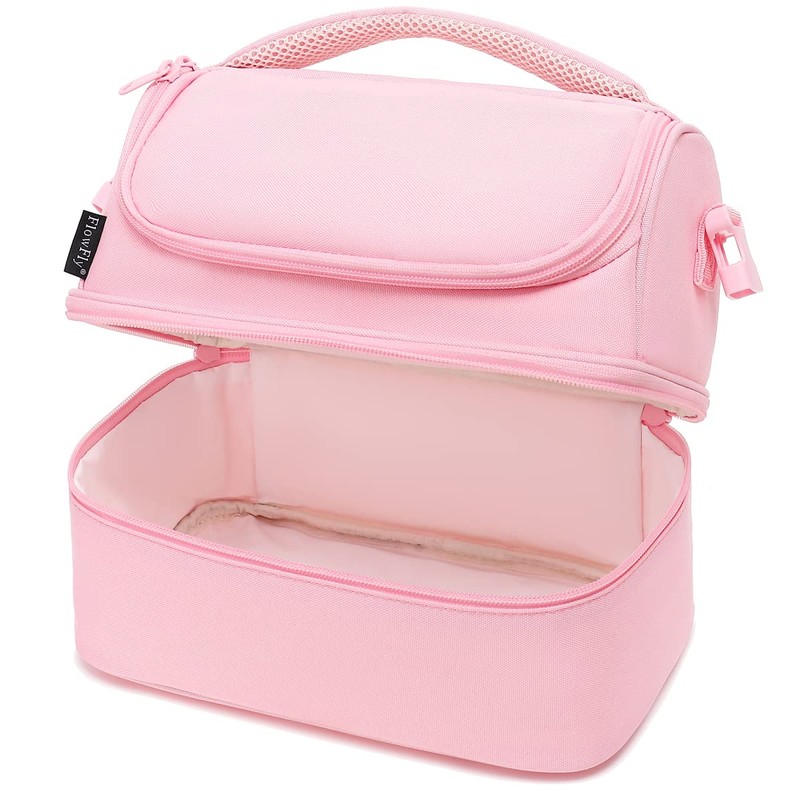 FlowFly Double Decker Cooler Insulated Lunch Bag Large Tote for