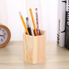 Healifty Pen Pot Pen Holder Hexagon Tube Wooden Pen Container