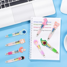 Pack of 30 Animal Coloured Pens, 4 Colours, Mini Multicoloured Pens, Creative Pens, Cute Pens with Adorable Animals, Kawaii, Multicoloured Children's Gadgets Birthday Children Coloured Pens