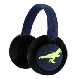 XIAOHAWANG Kids Ear Muffs Girls Winter Earmuffs Boys Warm Ear Warmers Children Adjustable Plush Fashion(C-Navy Green)
