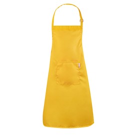 Zihuatailor Orange Yellow Kids Apron for Baking, Children's Chef Apron with Pockets for Boys and Girls Aged 5-12