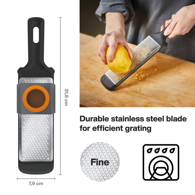 Fiskars 1014412 Hand Grater Fine Dimensions 32 x 8 cm