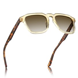 CARFIA Acetate Classic Square Polarized Sunglasses for Men Women UV400 Lenses Hand-crafted Frame Retro Outdoor Sun Glasses