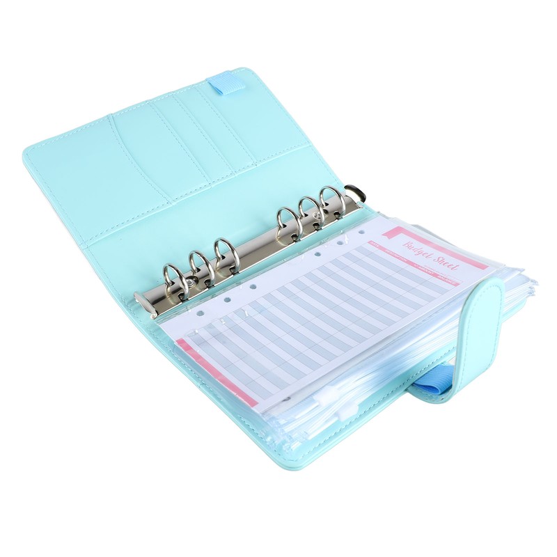 A6 PU Notebook Binder with Transparent Card Pocket Magnet Clasp