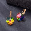 Austrian Crystal Heart Drop Leverback Earrings for Women 14K Rose