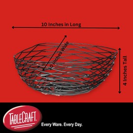 TableCraft Products BK17310 Artisan Basket, Square, 10" x 4", Black