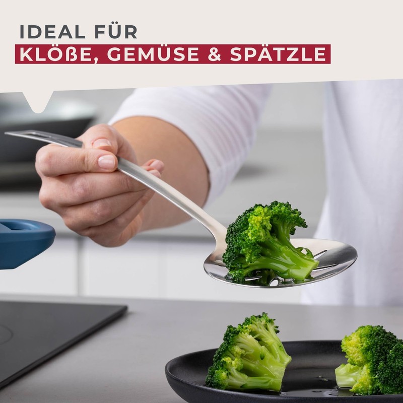 Fackelmann Essential Stainless Steel Strainer Spoon - Ideal for Dumplings,