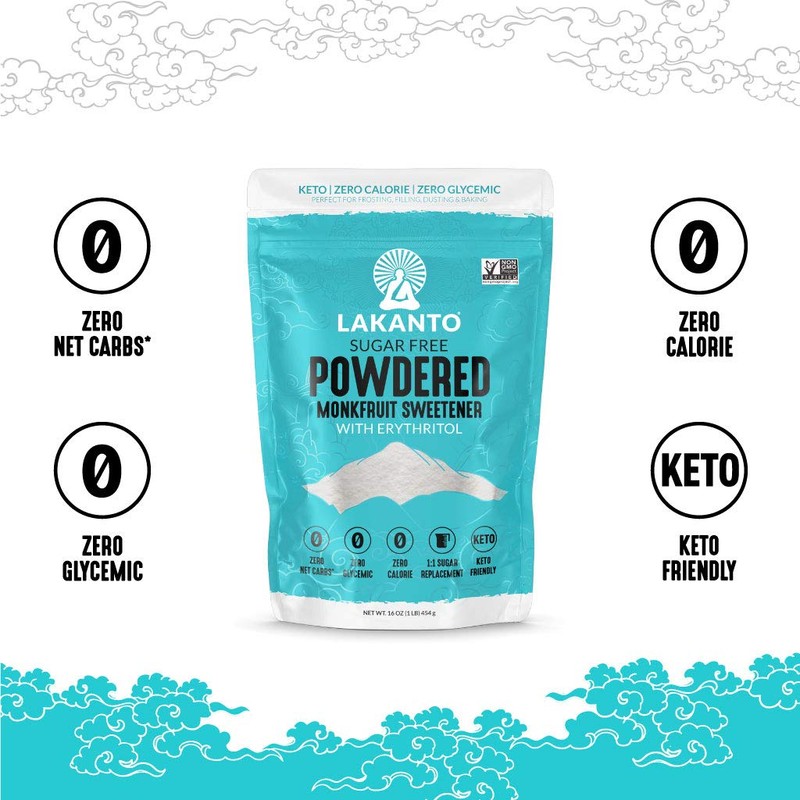 Lakanto Powdered Monk Fruit Sweetener With Erythritol, Powdered Sugar Substitute