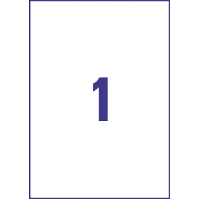 Avery Zweckform L7784-25 Crystal Clear Labels 210 x 297 mm