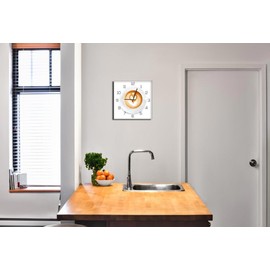 levandeo Wall Clock Aluminium Dibond 30 x 30 cm Clock Aluminium Picture Kitchen Cappuccino Coffee Decoration Kitchen Aluminium Kitchen Decoration