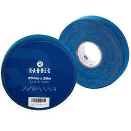 Raquex Fabric Tape for Sports: Hockey Sticks, Tennis, Squash or Badminton Rackets, Skipping Ropes and More.Water Resistant, Strong and Provides a Natural, Increased Grip (Blue)