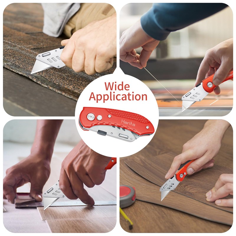Folding Box Cutter Heavy Duty Utility Knife, Razor Knife, Lightweight