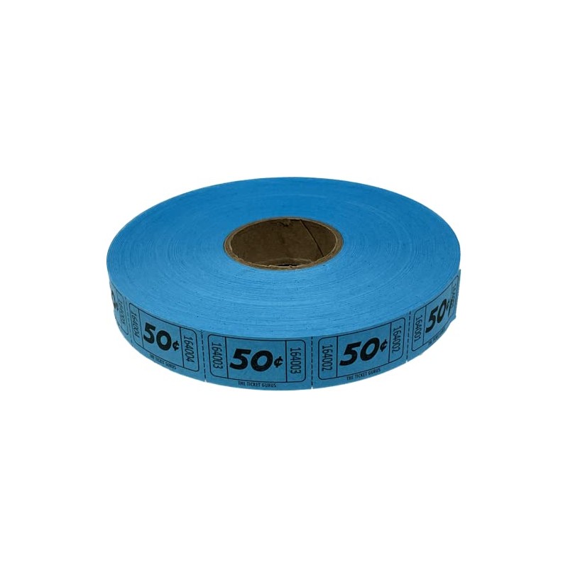 The Ticket Gurus-roll of 2000 "50 Cent" Blue Tickets Single