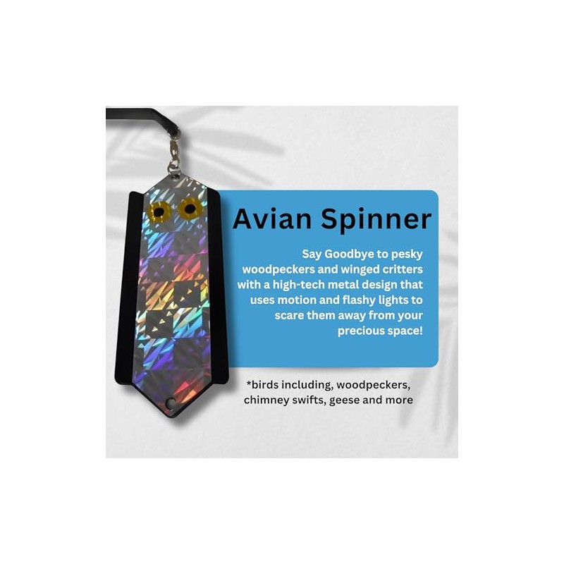 WCS Avian Spinner Bird Deterrent - Holographic Reflective Woodpecker Repellent