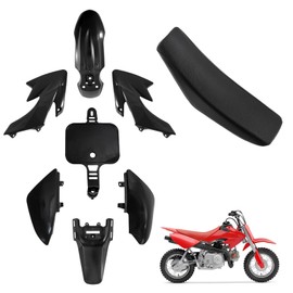 Fancemot ABS Plastics Kit with High Elasticity Tall Seat, Pit Dirt Bike Plastic Fender, Thicker Plastics Compatible with Honda XR50R CRF50F XR50 CRF50 SDG SSR 50cc-110cc Pit Dirt Bike