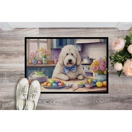 Caroline's Treasures DAC6842MAT Decorating Easter Komondor Doormat Front Door Mat Indoor Outdoor Rugs for Entryway, Non Slip Washable Low Pile, 18H X 27W