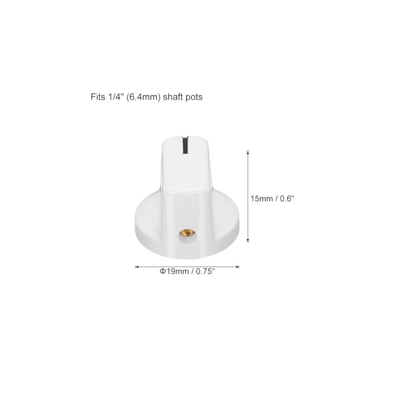 uxcell 10Pcs 6.4mm Shaft Hole Guitar Ampere Effect Pedal Knobs