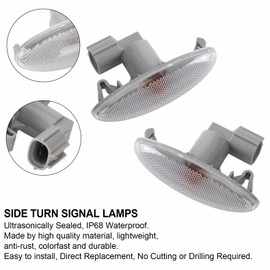 BURANIFUSION Side Turn Signal Lamp Quarter Panel Light Left Right for Toyota for Camry 2006-2013 for Corolla 2006-2013 for RAV4 2006-2013 for Yaris 2006-2013 ABS Clear-Lens 81730-02090 WEF1788