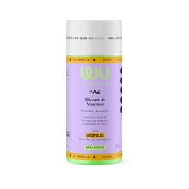 WU Nutrition PAZ - Glicinato de Magnesio + Arándano | Magnesio de Alta Absorción para Relajación y Sueño Reparador - Apoyo Natural para Estrés y Ansiedad | 60 Cápsulas para un mes